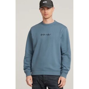 G-Star Men's G-Script Logo Sweater.  NWT Size Small Blue